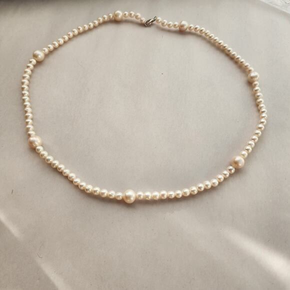 IPS International Pearl Necklace- Sterling Silver 925 Stamped Clasp 22" Beaded - Picture 12 of 12